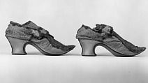 Shoes, Silk, metallic, probably British